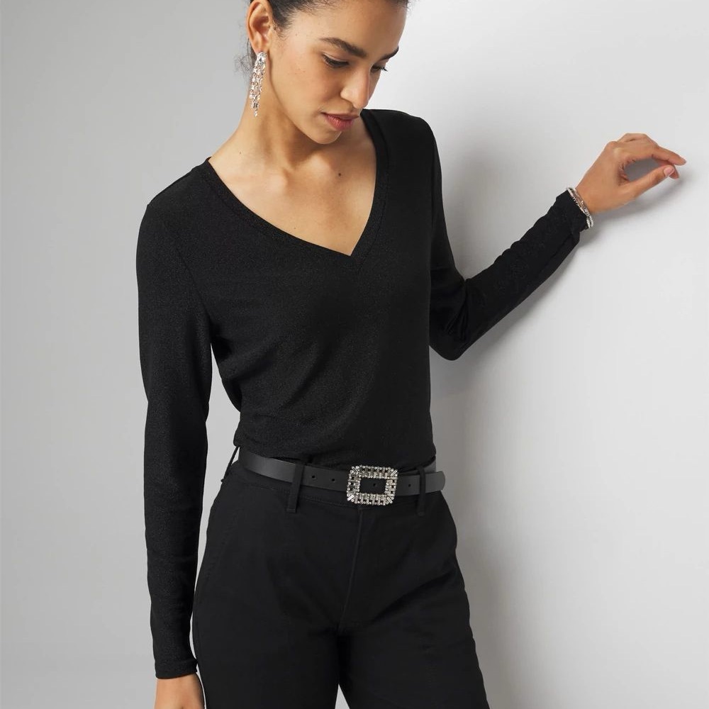 White House Black Market Sparkle Knit Top